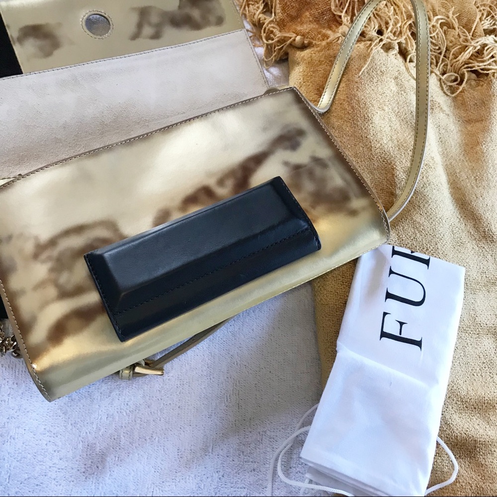 FURLA Womens Fur Patent Leather Shoulder Bag - Picture 8 of 8